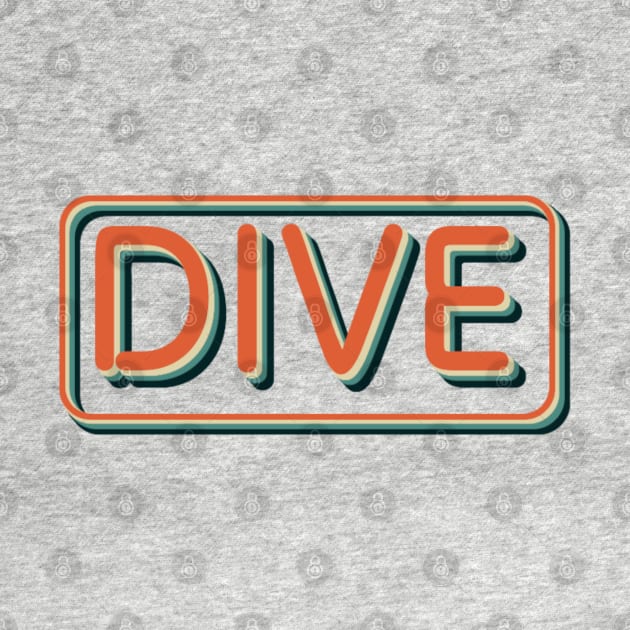 Retro Dive Vintage Diving Springboard Diver by KanysDenti